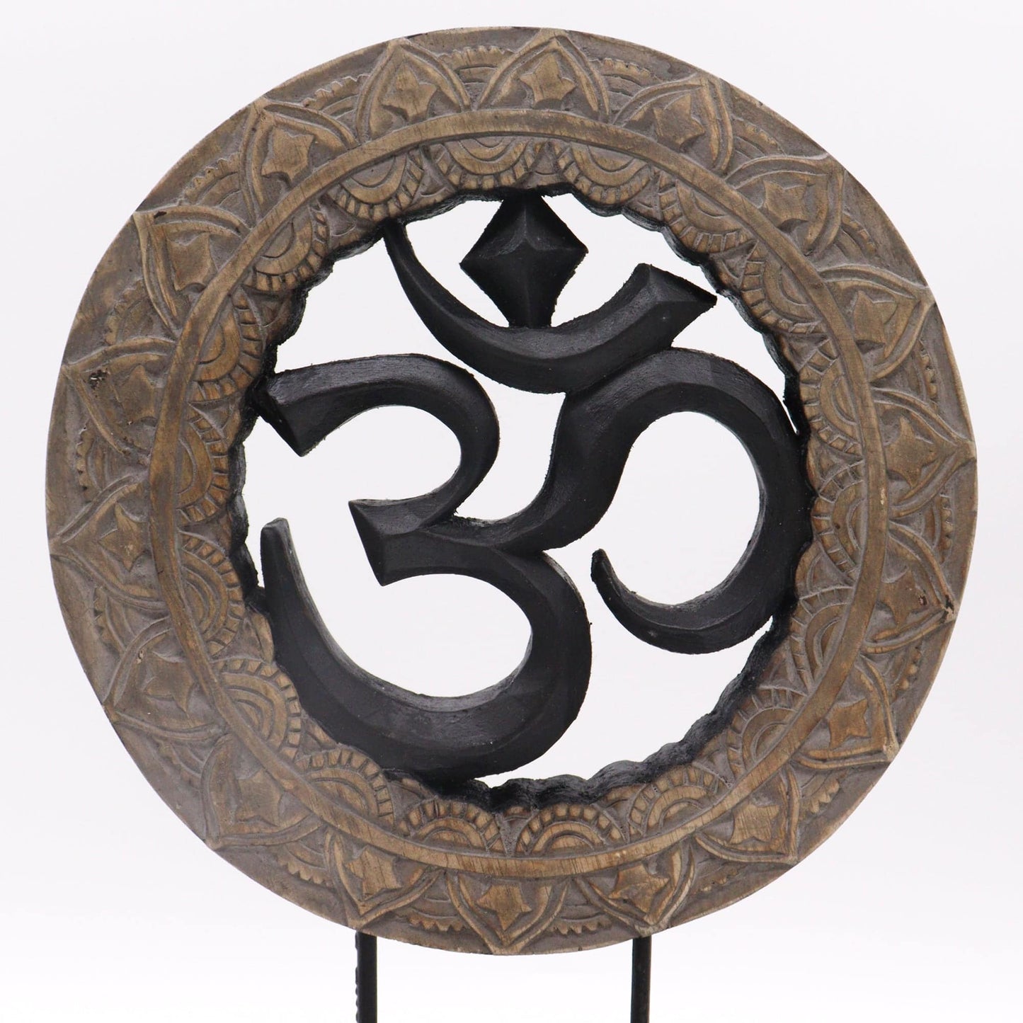 Buddha Feng Shui Set - Om - Grey & Black - Crystal Nest