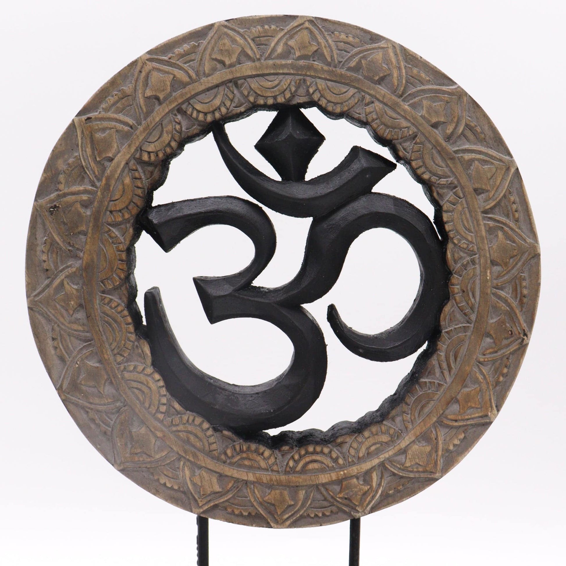 Buddha Feng Shui Set - Om - Grey & Black - Crystal Nest