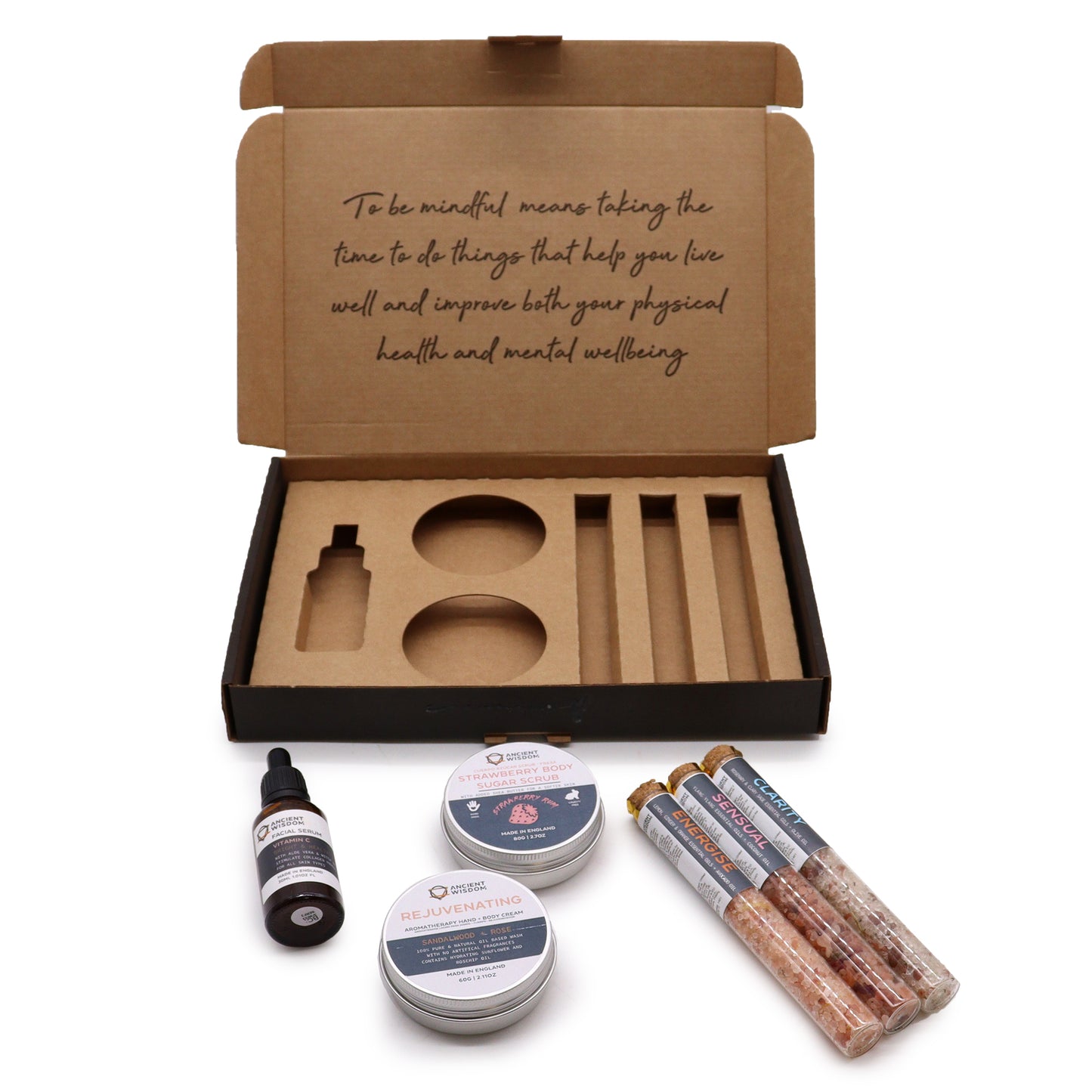 Serenity Essential Self Care Kit | Luxury Spa Gift Set with Scrub, Bath Salts & Serum