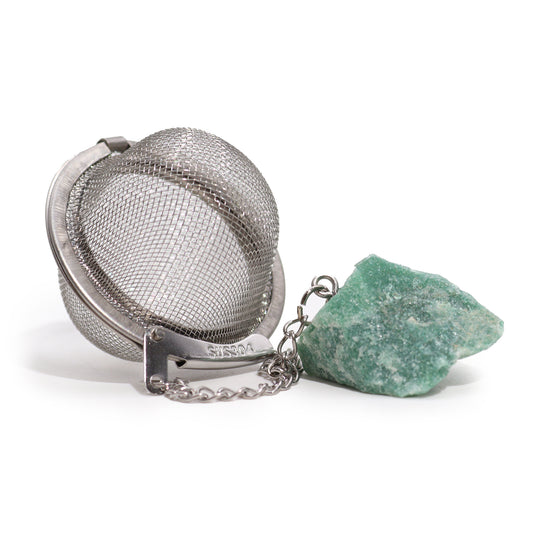Green Aventurine Raw Crystal Tea Strainer | Prosperity - Crystal Nest