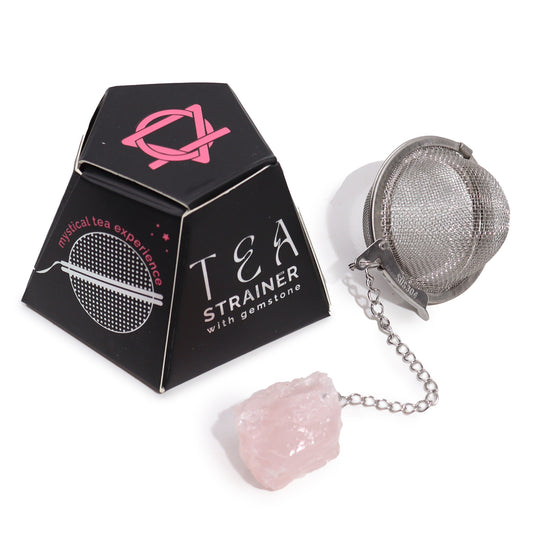 Rose Quartz Raw Crystal Tea Strainer | Love - Crystal Nest