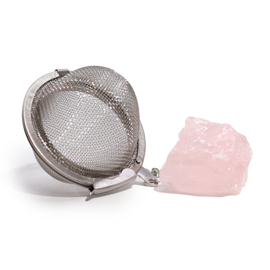 Rose Quartz Raw Crystal Tea Strainer | Love - Crystal Nest