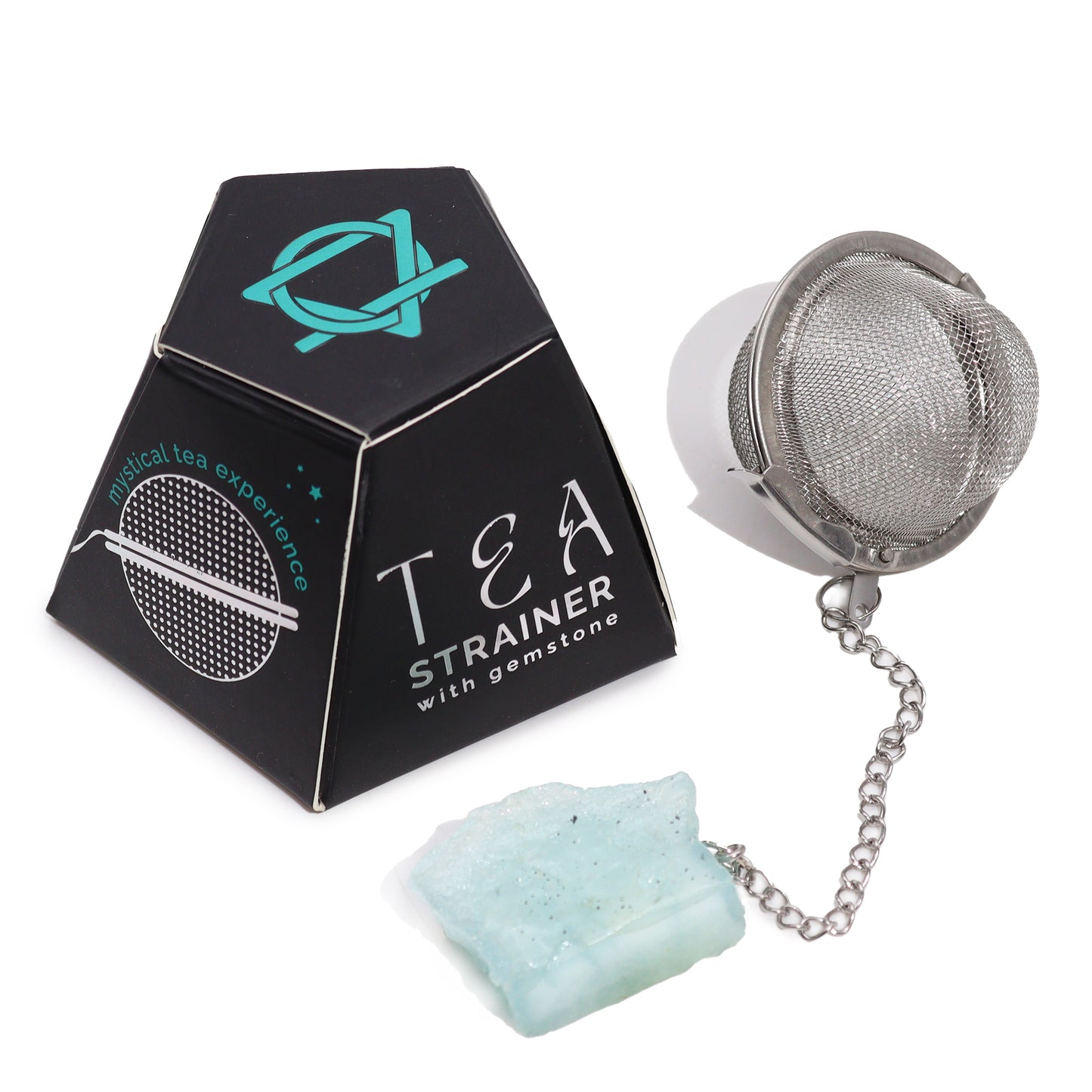 Aquamarine Raw Crystal Tea Strainer | Mental Clarity - Crystal Nest