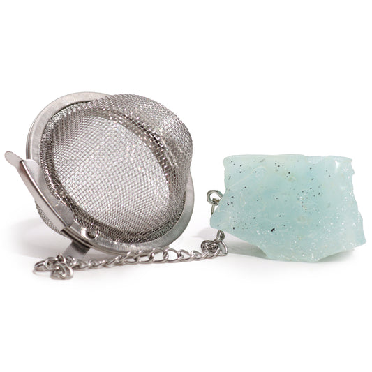 Aquamarine Raw Crystal Tea Strainer | Mental Clarity - Crystal Nest