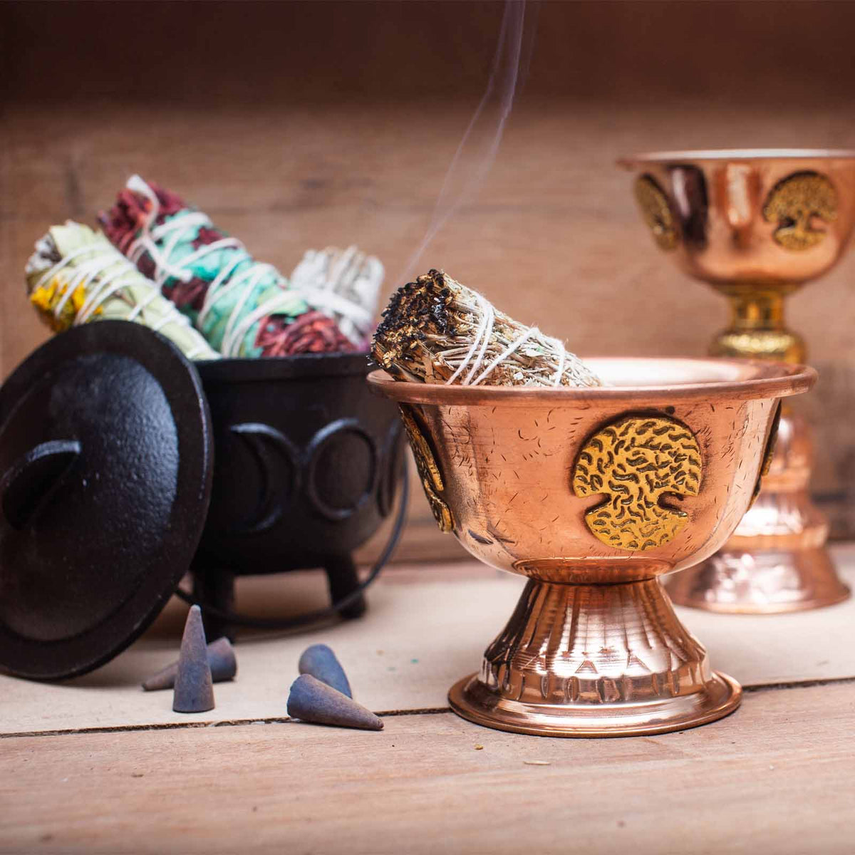 Copper Ritual Chalice with Tree of Life - Crystal Nest