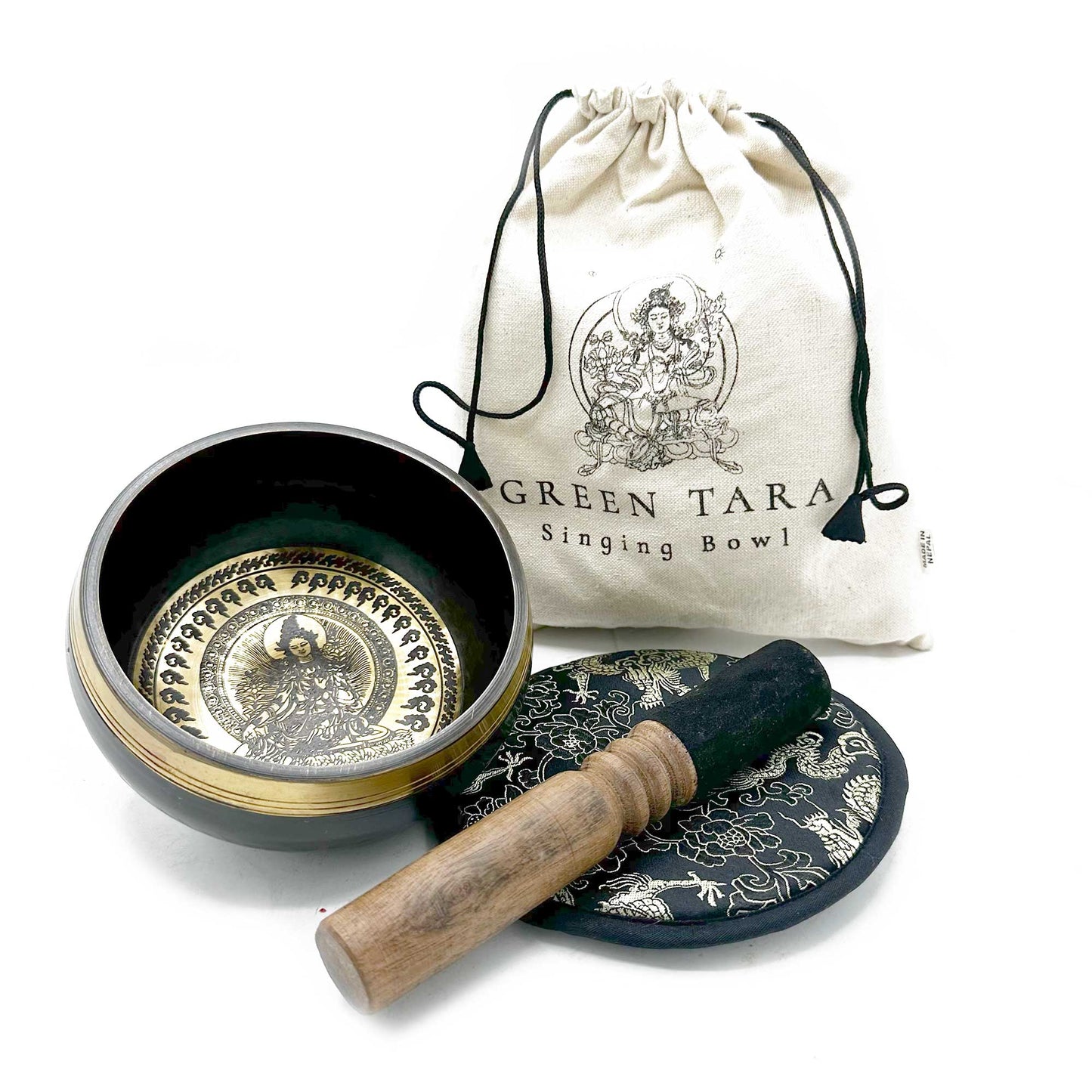 Green Tara Singing Bowl Set - Crystal Nest