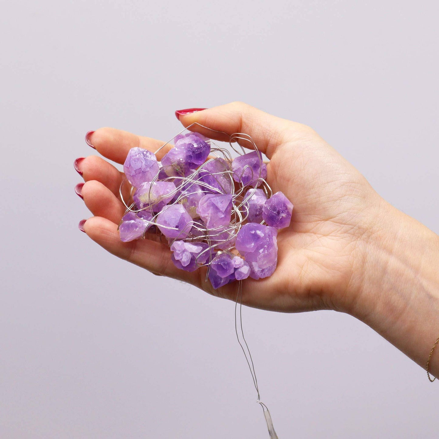 Crystal Glow LED String Lights – Amethyst - Crystal Nest