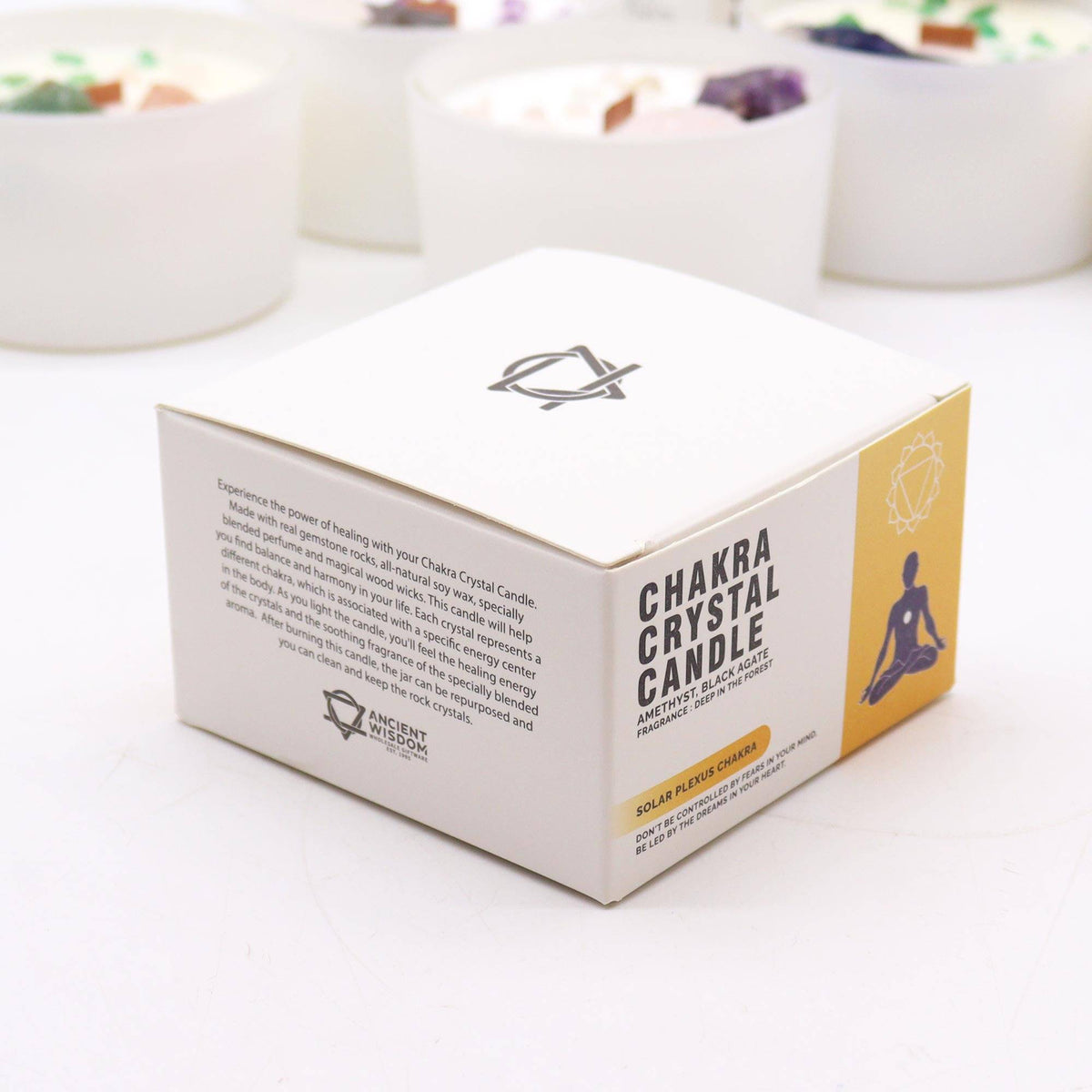 Solar Plexus Chakra Crystal Soy Candle - Inner Power - Crystal Nest