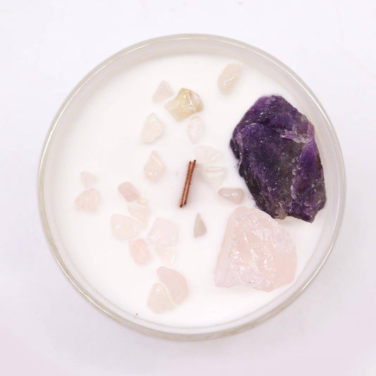 Third Eye Chakra Crystal Soy Candle - Awaken Your Inner Wisdom - Crystal Nest