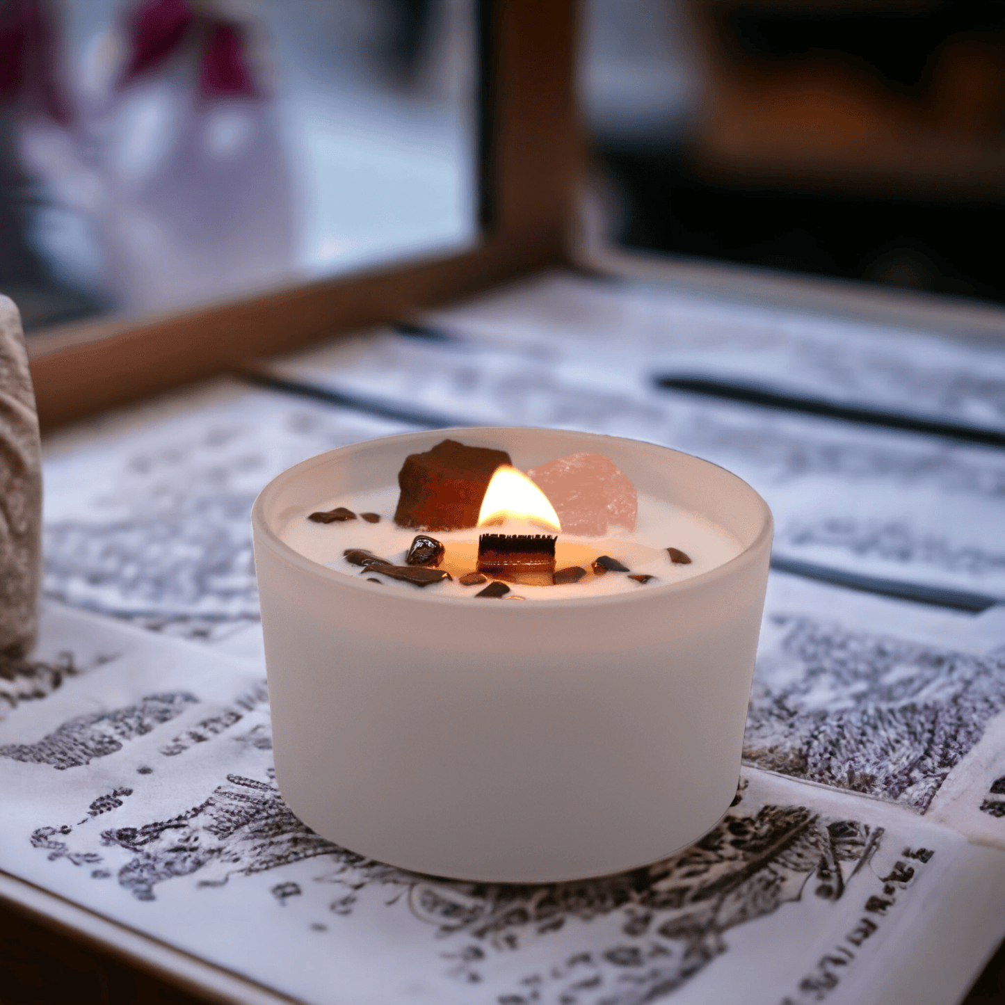 Sacral Chakra Crystal Soy Candle - Creative Passion - Crystal Nest