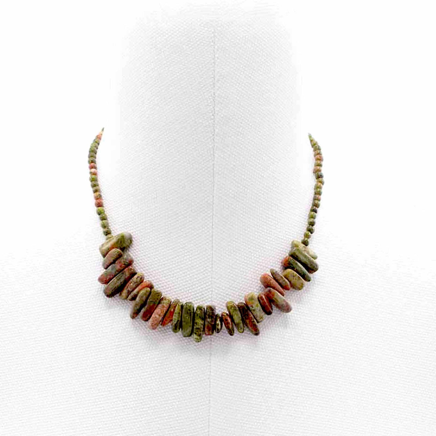 Unakite Longstone Crystal Necklace - Crystal Nest