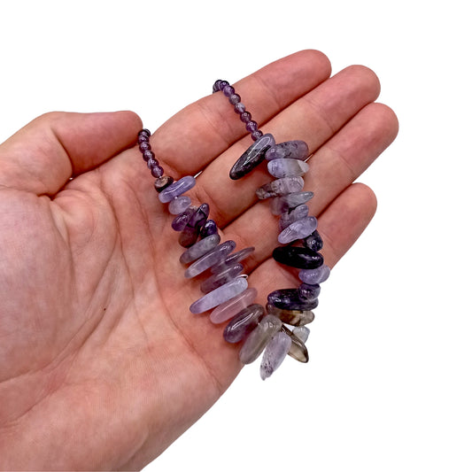 Amethyst Crystal Longstone Necklace - Crystal Nest