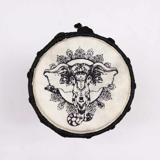 Djembe Drum – Elephant Design - Crystal Nest