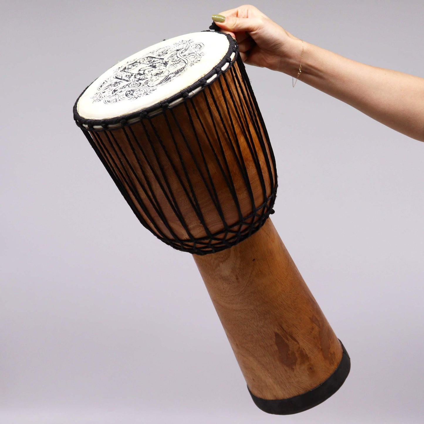 Djembe Drum – Hamsa Design - Crystal Nest