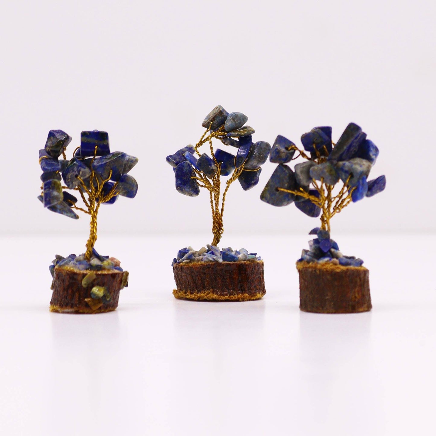 Mini Sodalite Gemstone Tree on Wood Base - Crystal Nest