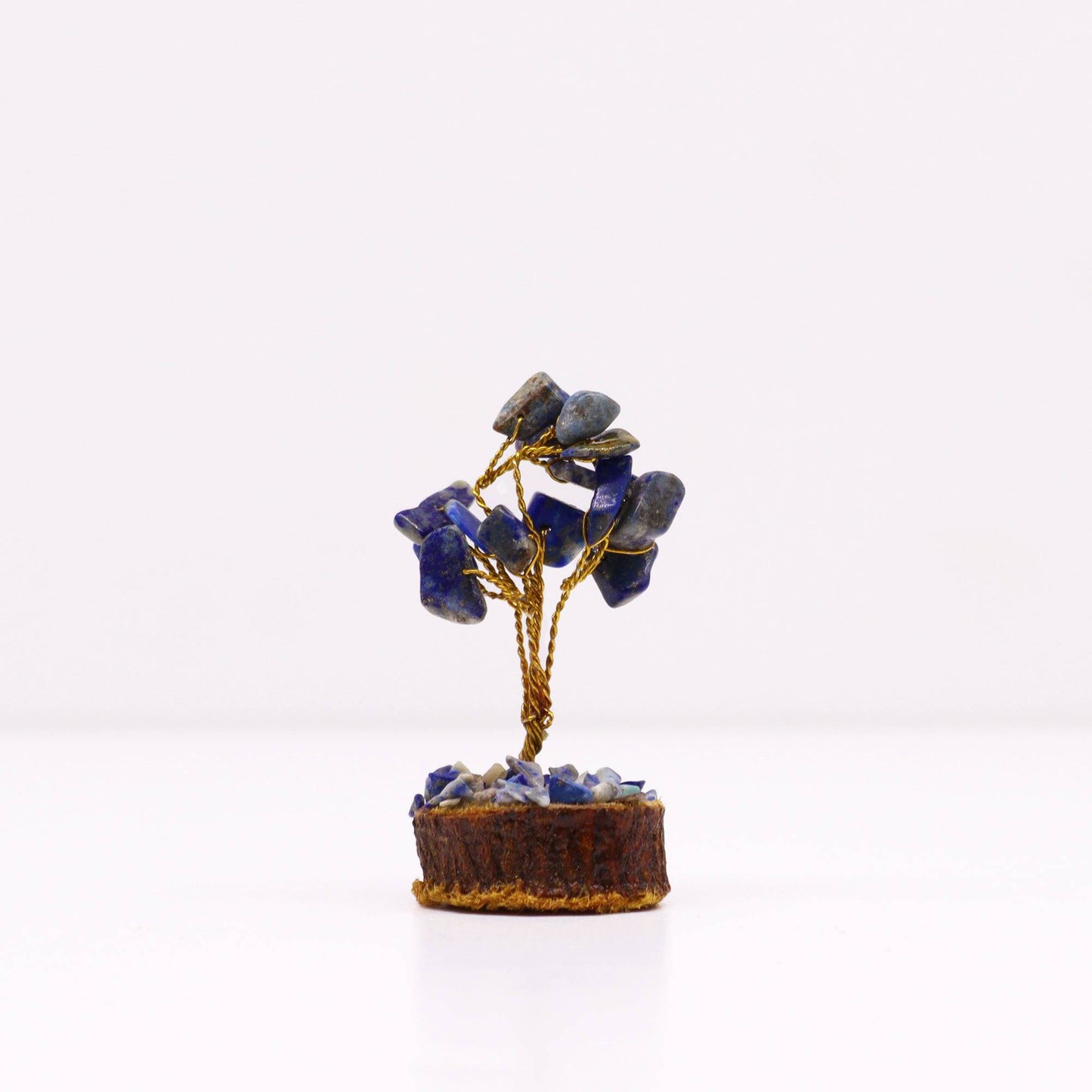 Mini Sodalite Gemstone Tree on Wood Base - Crystal Nest