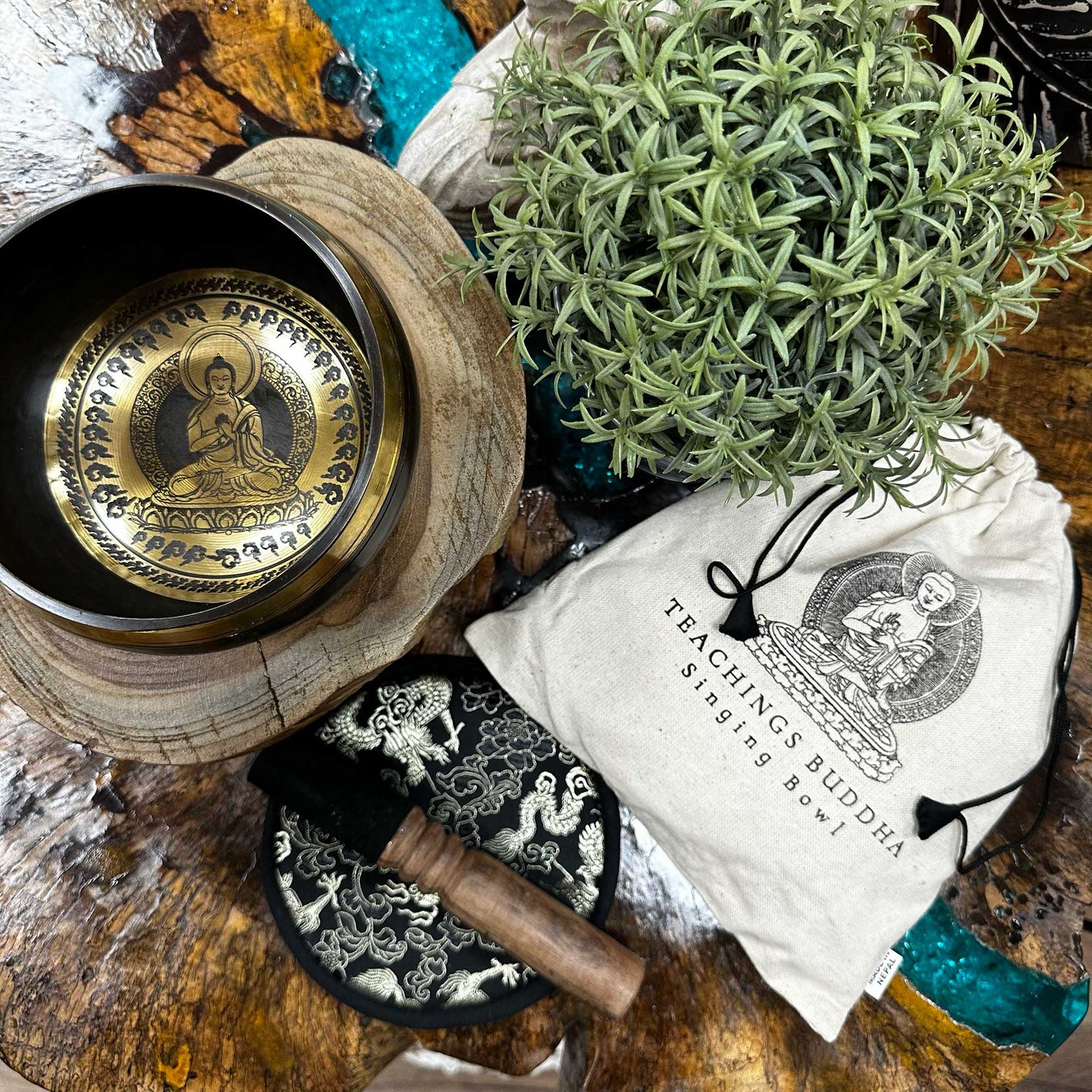 Teachings of Buddha Singing Bowl Set - Crystal Nest