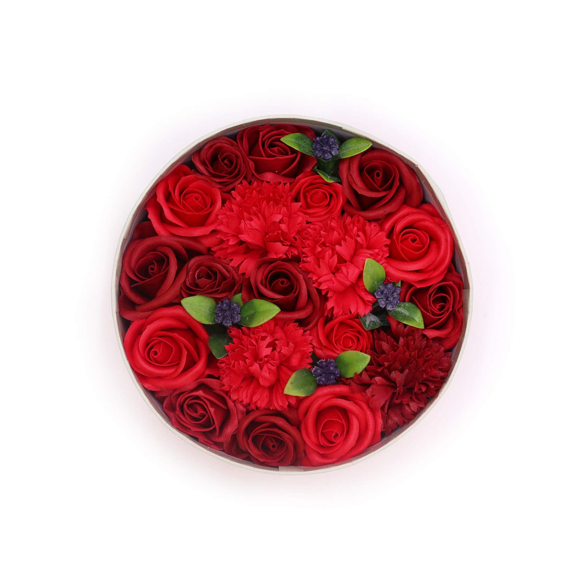 Luxury Soap Flower Bouquet Gift Box | Classic Red Rose & Carnation Bath Gift - Crystal Nest