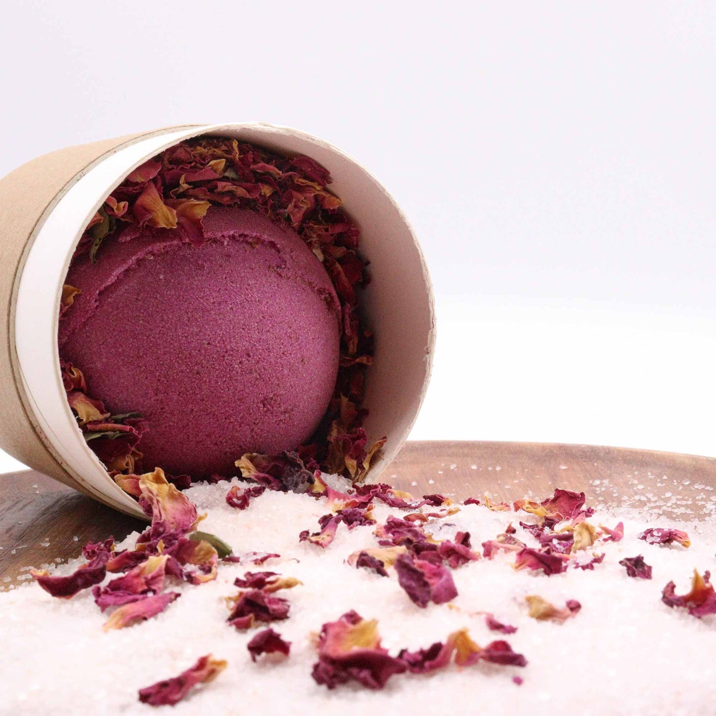 Cupid’s Self Care Aromatherapy Gift Set | Ylang Ylang & Ginger Bath Bomb, Himalayan Salt & Rose Petals - Crystal Nest