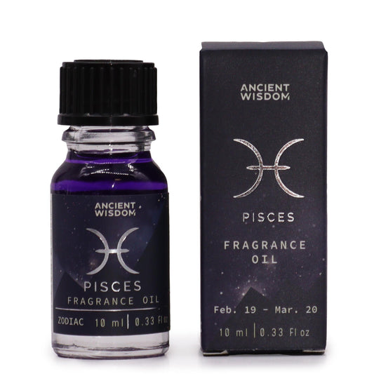 Zodiac Fragrance Oil 10ml – Pisces | Aquamarine & Celestial Smoke - Crystal Nest