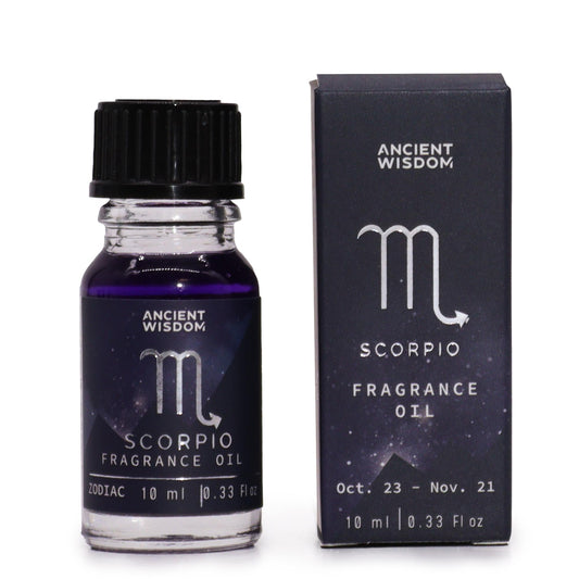 Zodiac Fragrance Oil 10ml – Scorpio | Obsidian & Dark Coffee - Crystal Nest