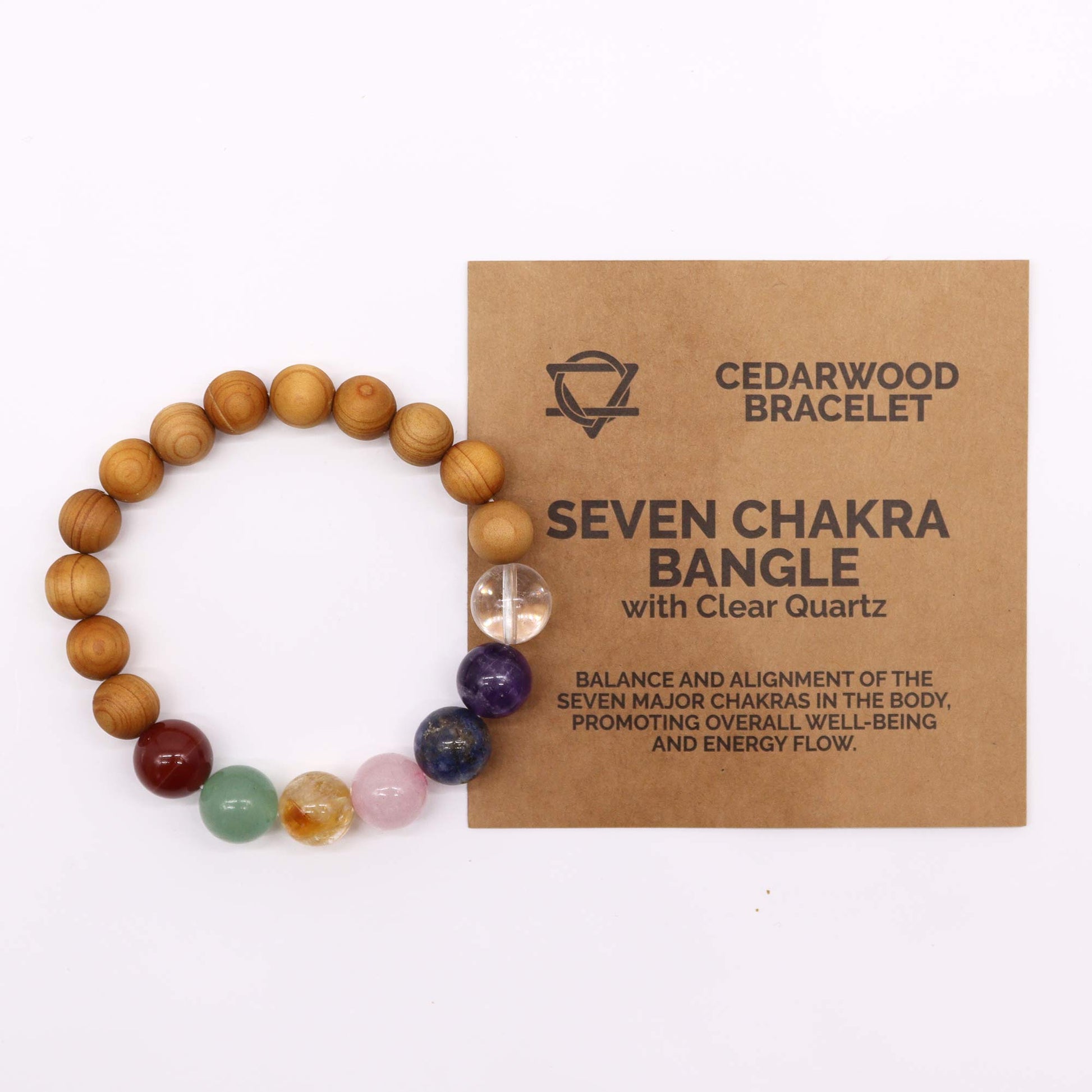 Cedarwood & Seven Chakra Gemstone Bracelet - Crystal Nest