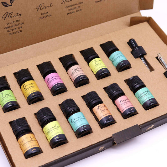 Summer Magic Essential Oil Gift Set | 12 Pure Oils for Sunshine Vibes - Crystal Nest