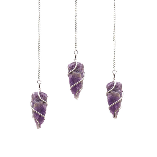 Raw Amethyst Pendulum - Crystal Nest