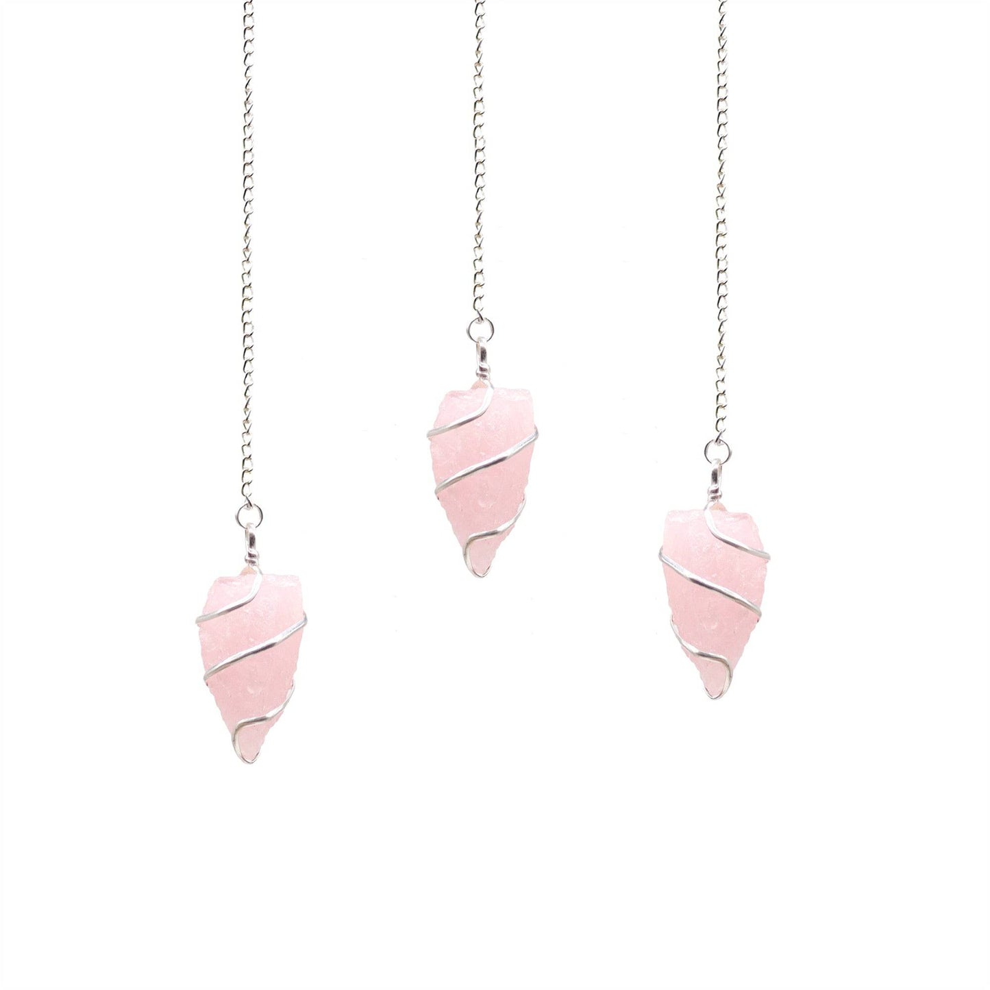 Raw Rose Quartz Pendulum - Crystal Nest