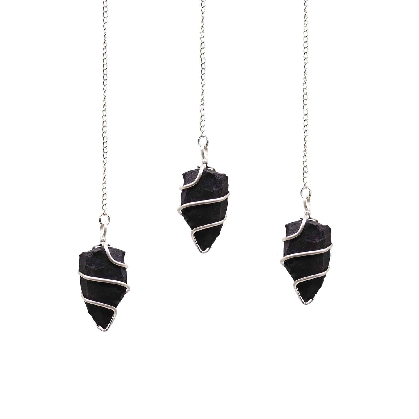 Raw Black Agate Pendulum - Crystal Nest