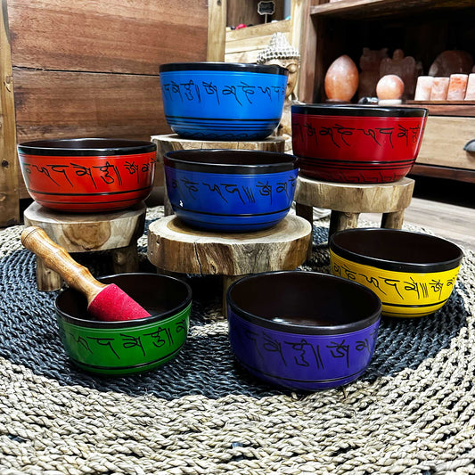 7 Chakra Small Singing Bowl Set | 13.5–23cm | Sound Healing & Meditation - Crystal Nest