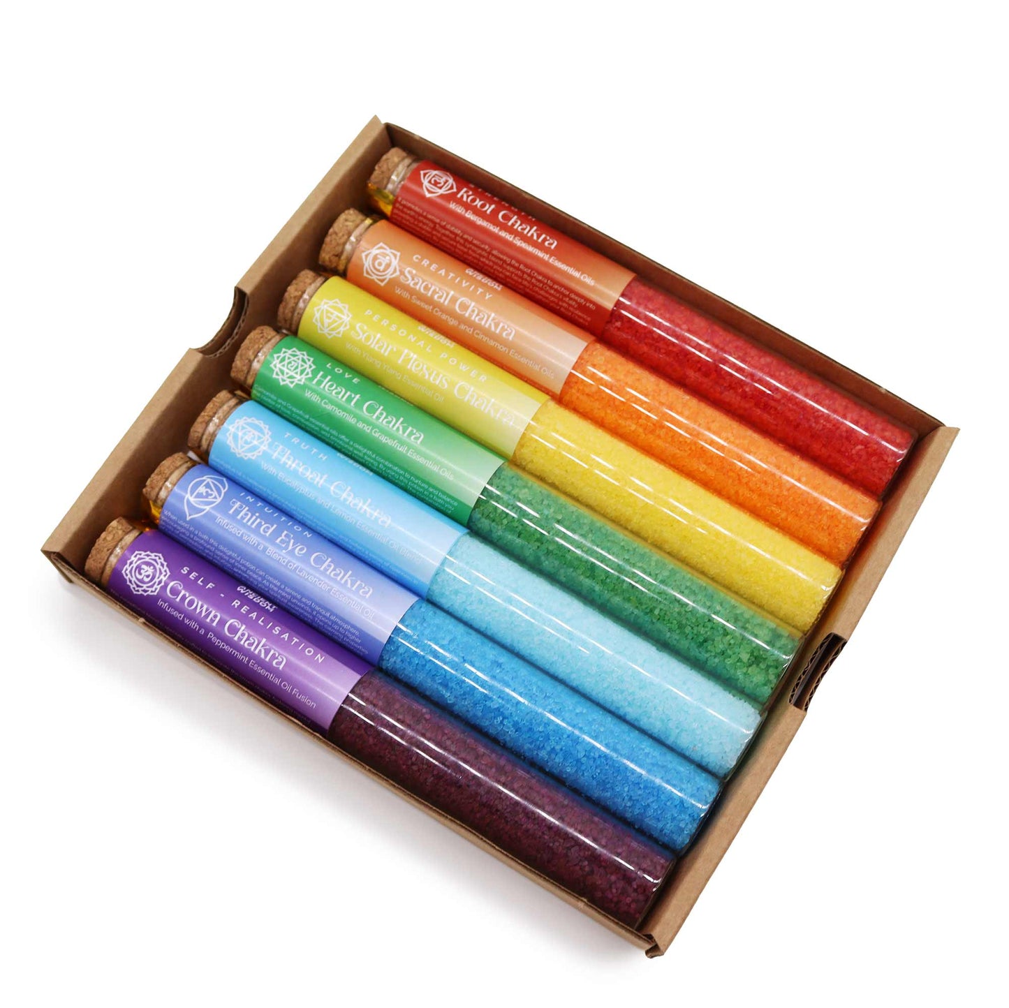 7 Chakra Bath Salt Vials Gift Set | Energy Balance, Relaxation & Self-Care