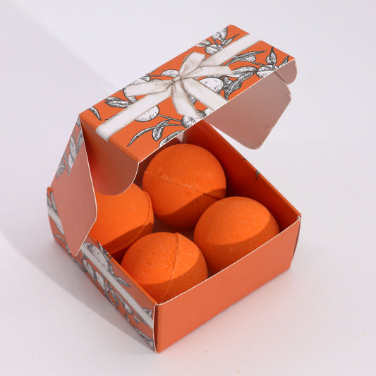 Vitamin C Bath Bomb Gift Set | Glowing Skin & Aromatherapy Bliss | Set of 4 - Crystal Nest