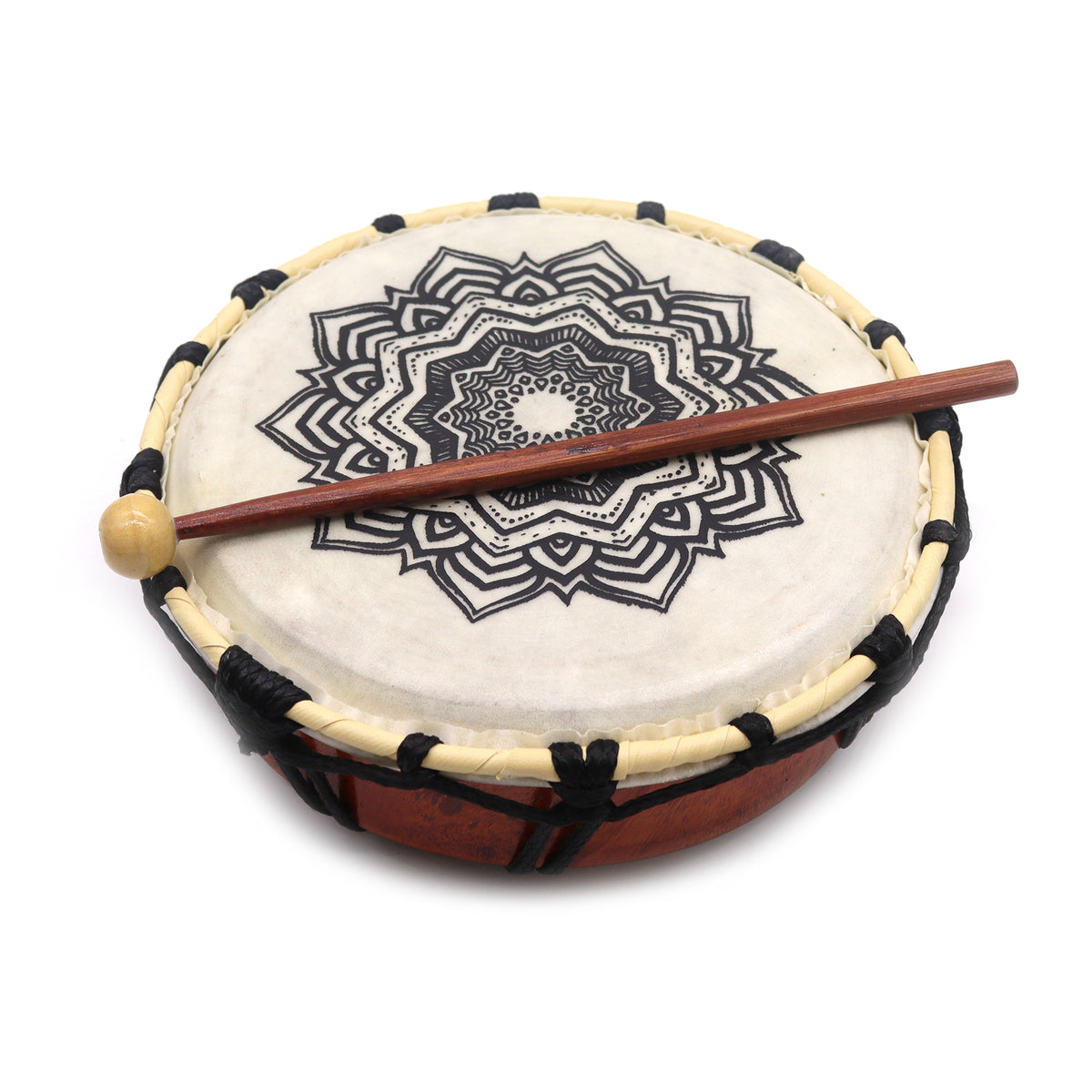 Mandala Shamanic Drum with Stick | Small - Crystal Nest