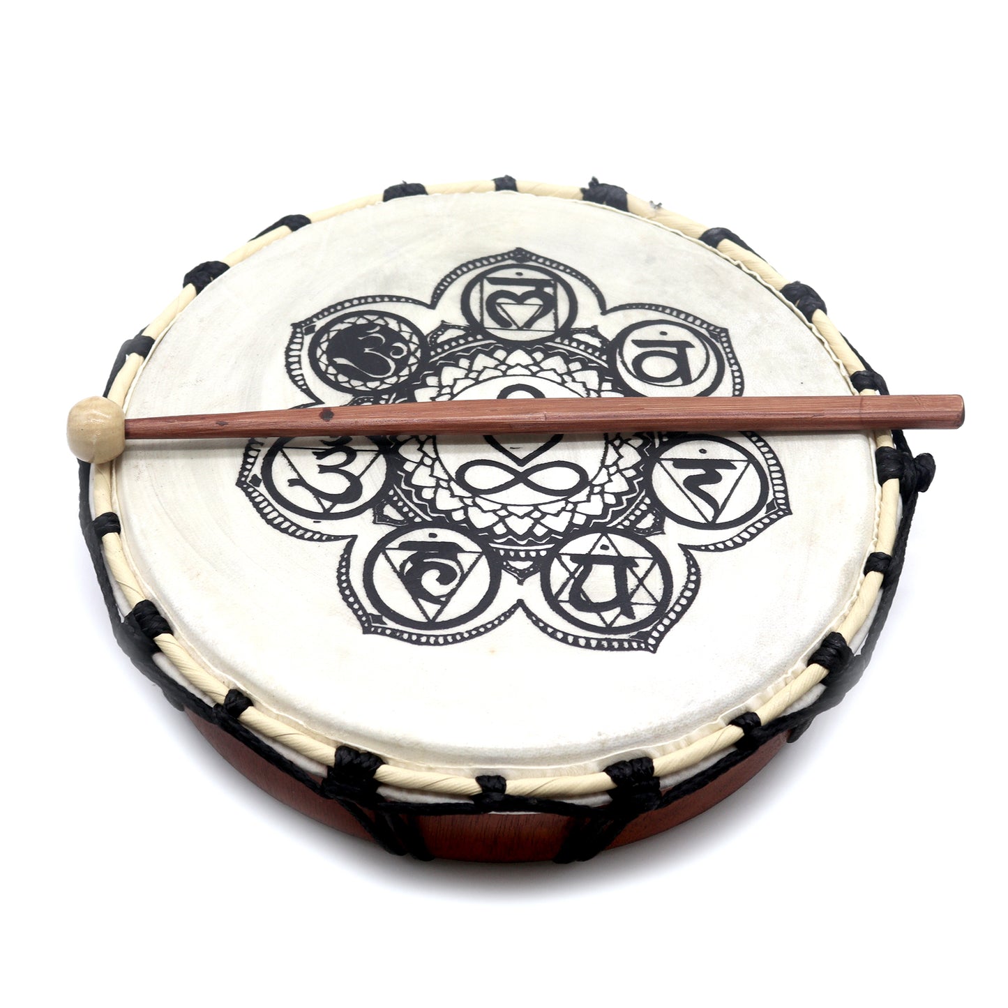 Chakra Shamanic Drum with Stick - Crystal Nest