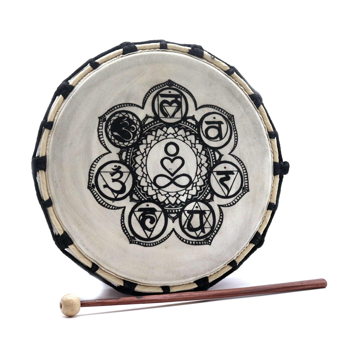 Chakra Shamanic Drum with Stick - Crystal Nest