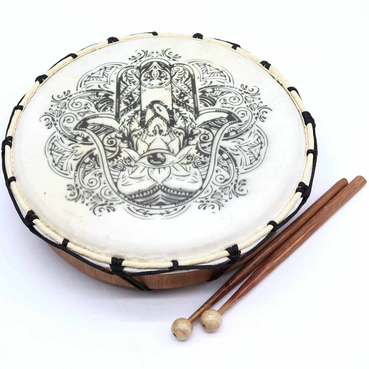 Hamsa Shamanic Drum with Two Sticks - Crystal Nest