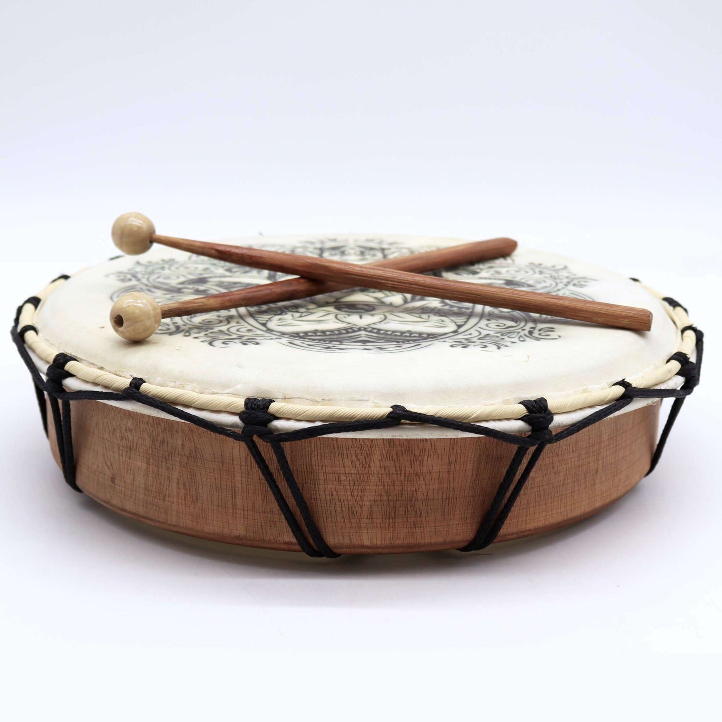 Hamsa Shamanic Drum with Two Sticks - Crystal Nest