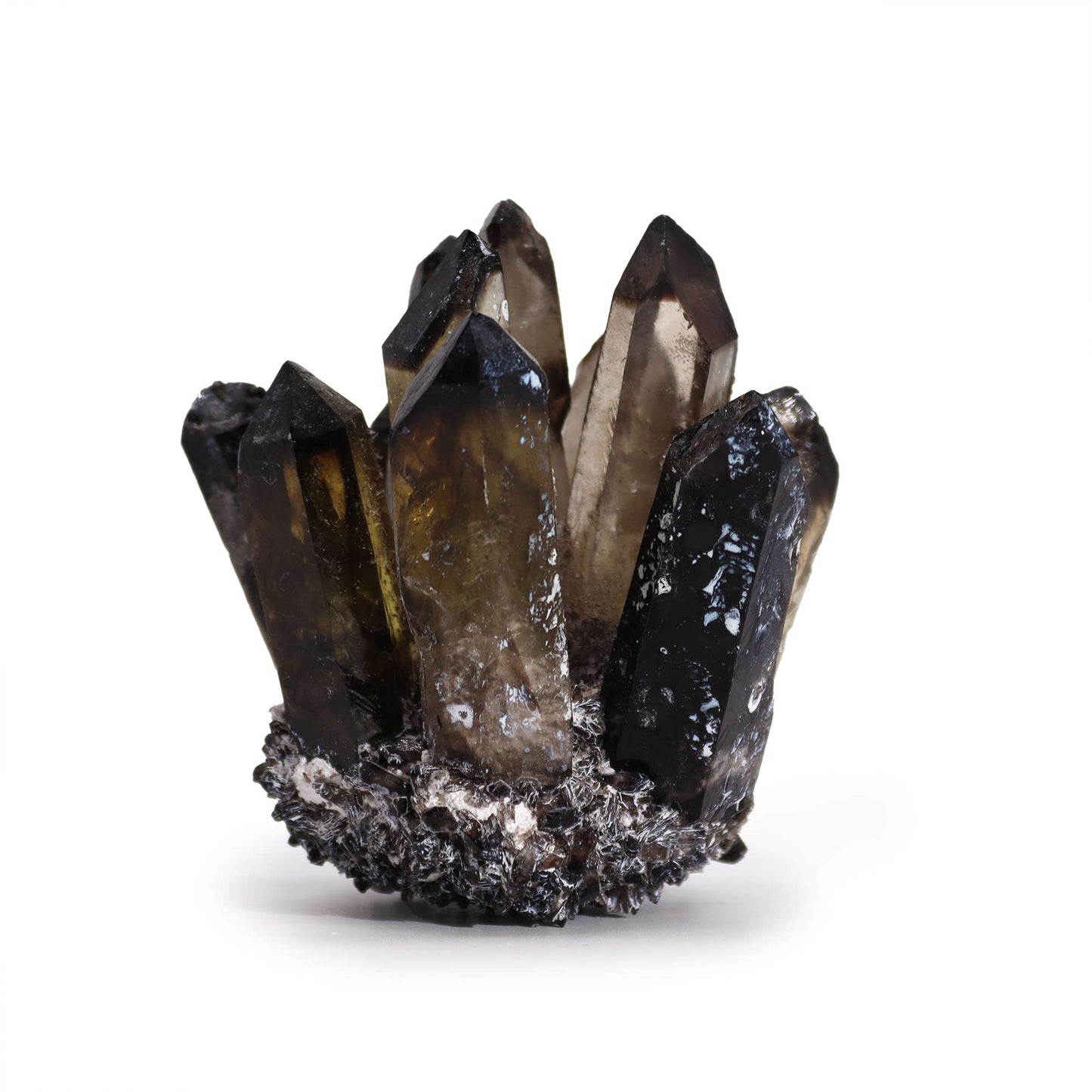 Smoky Ghost Quartz Cluster - Crystal Nest