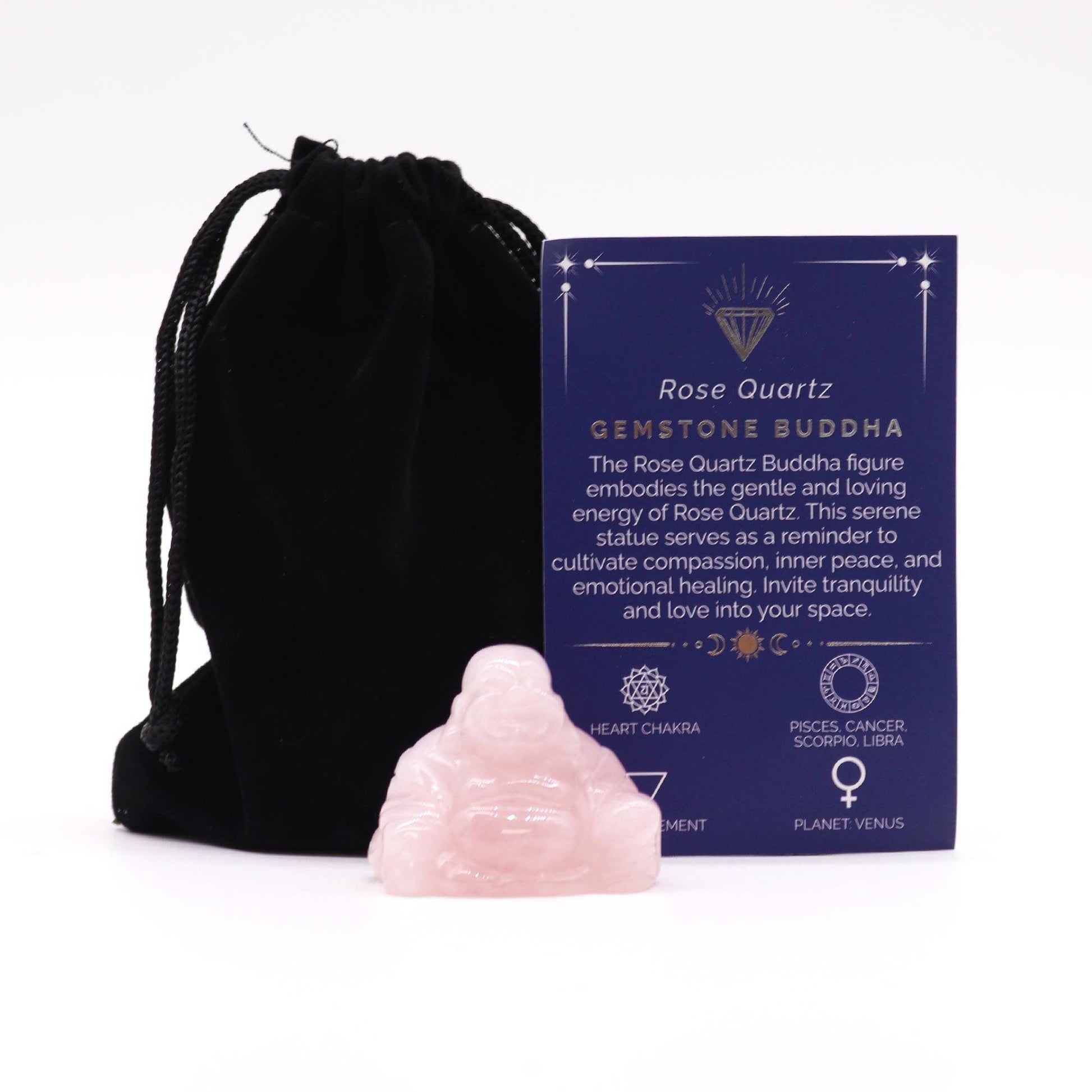 Rose Quartz Gemstone Buddha – Love, Peace & Healing - Crystal Nest