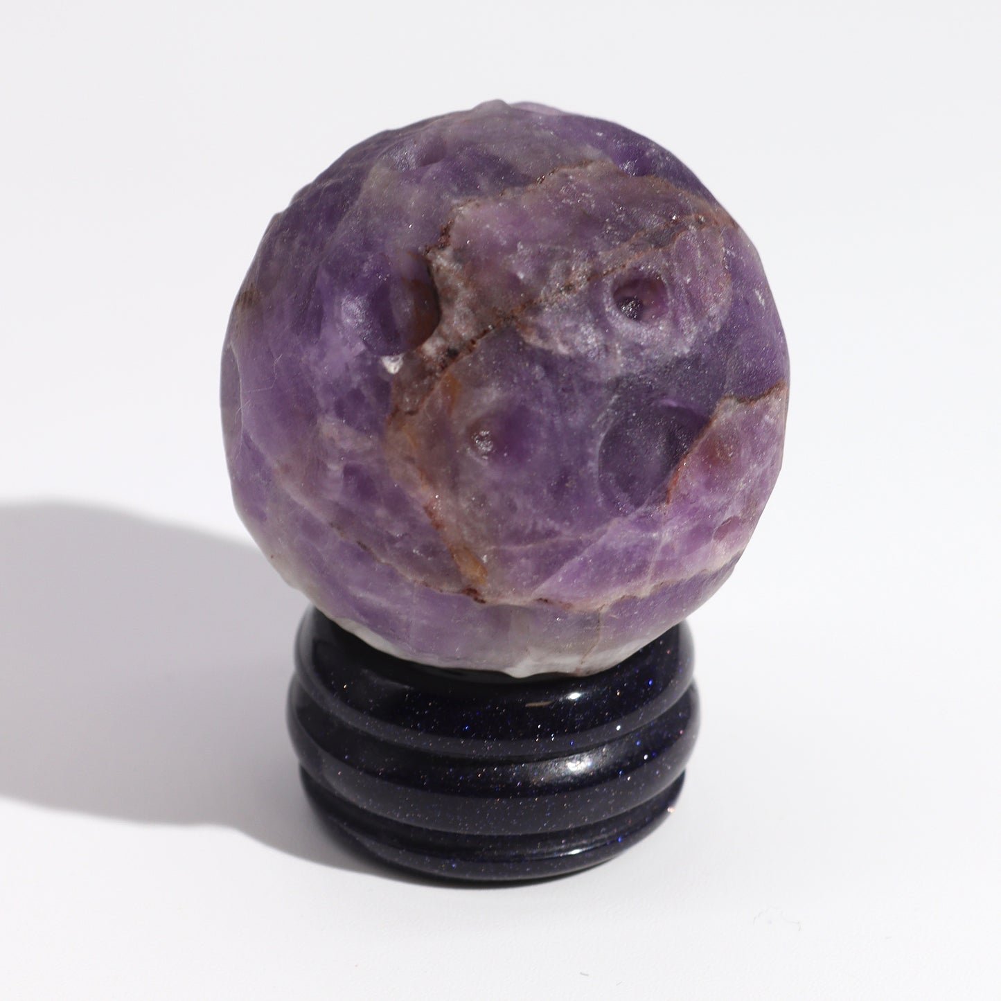 Amethyst Planet on Goldstone Stand - Jupiter - Crystal Nest