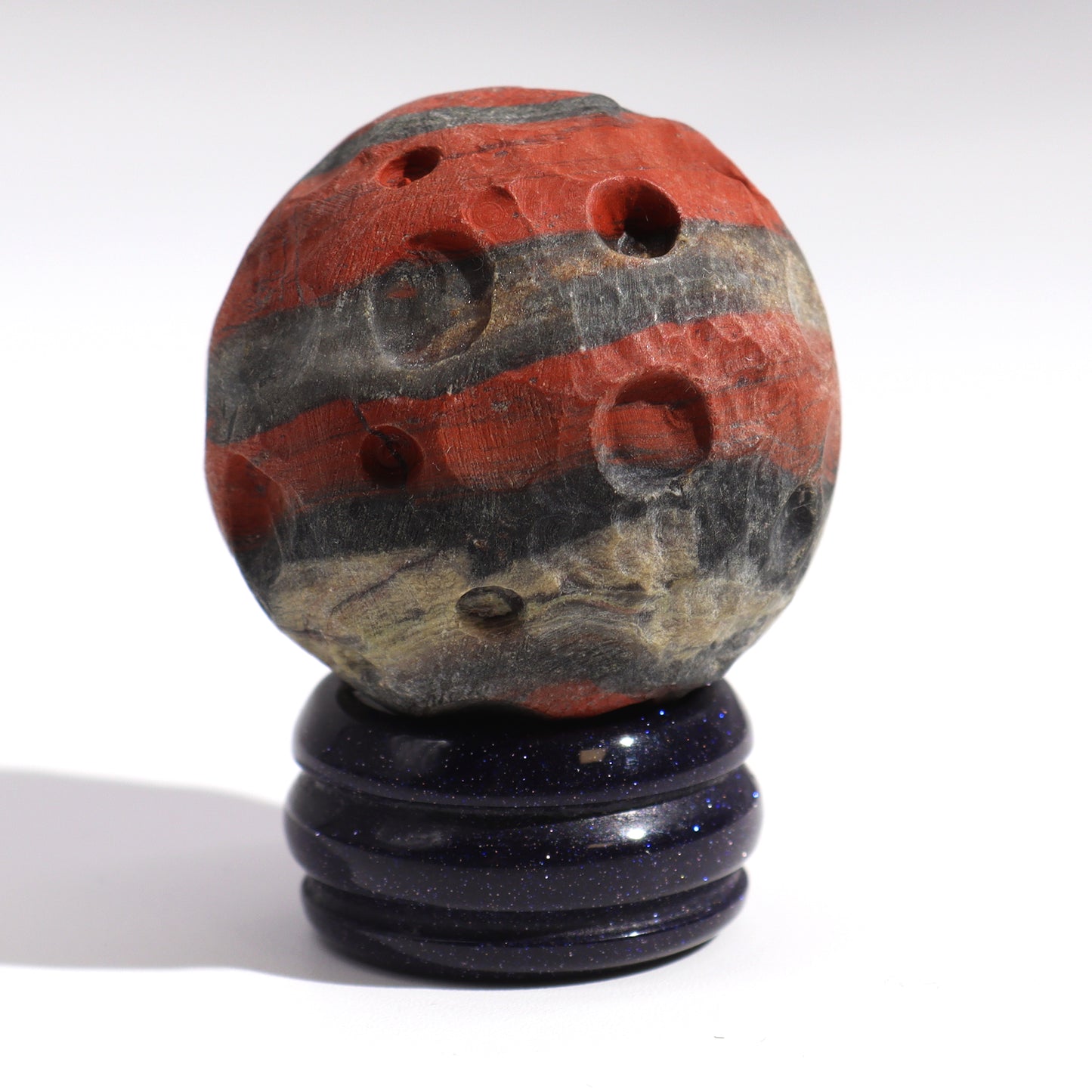 Red Jasper Planet on Goldstone Stand - Mars - Crystal Nest