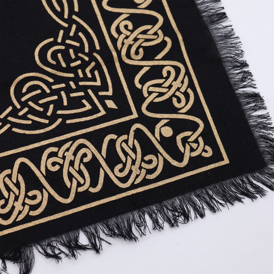 Pentagon Altar Cloth | Esoteric Fringed Cotton Tapestry - Crystal Nest