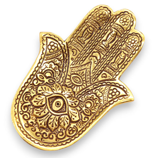 Gold Hamsa Hand Incense Holder - Crystal Nest