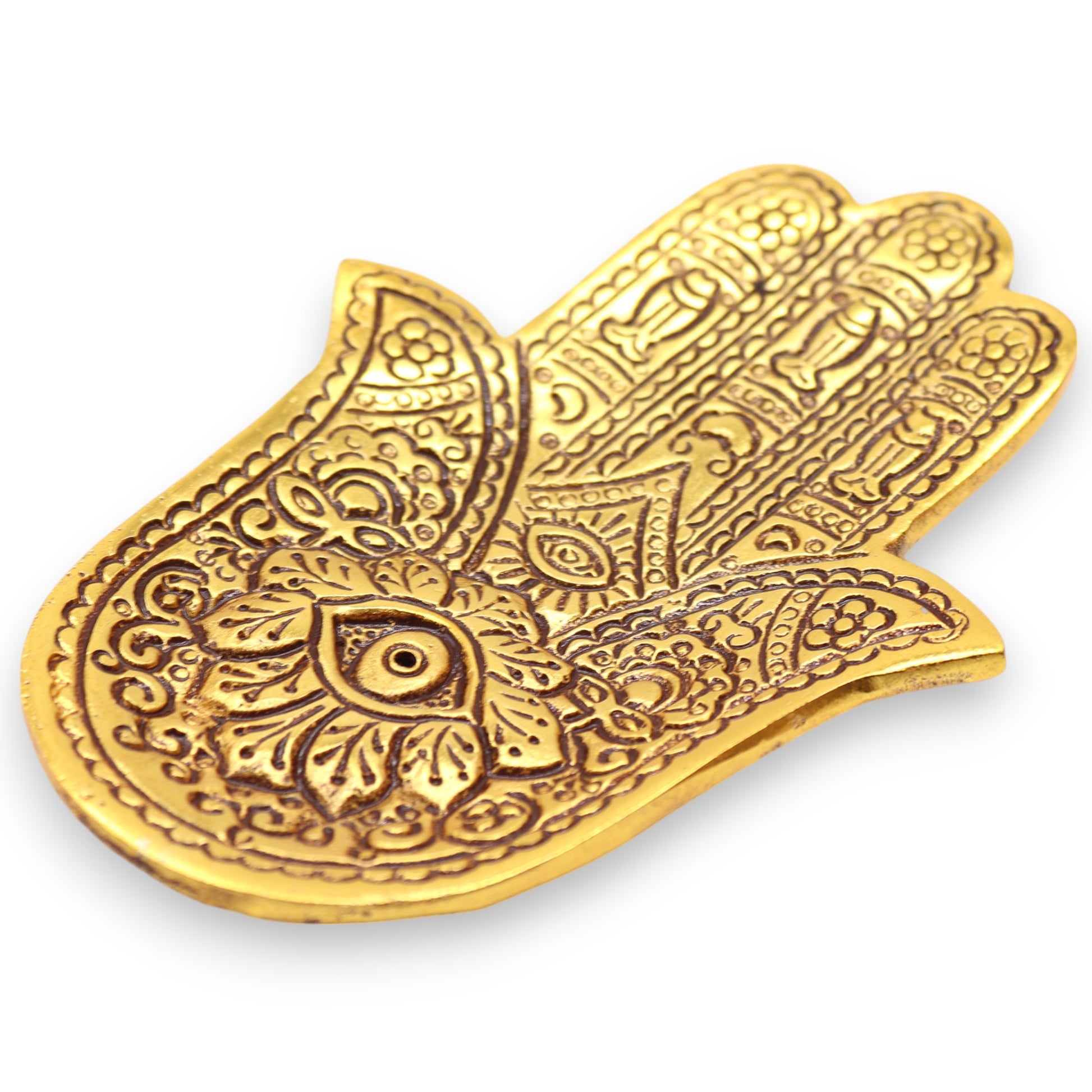 Gold Hamsa Hand Incense Holder - Crystal Nest