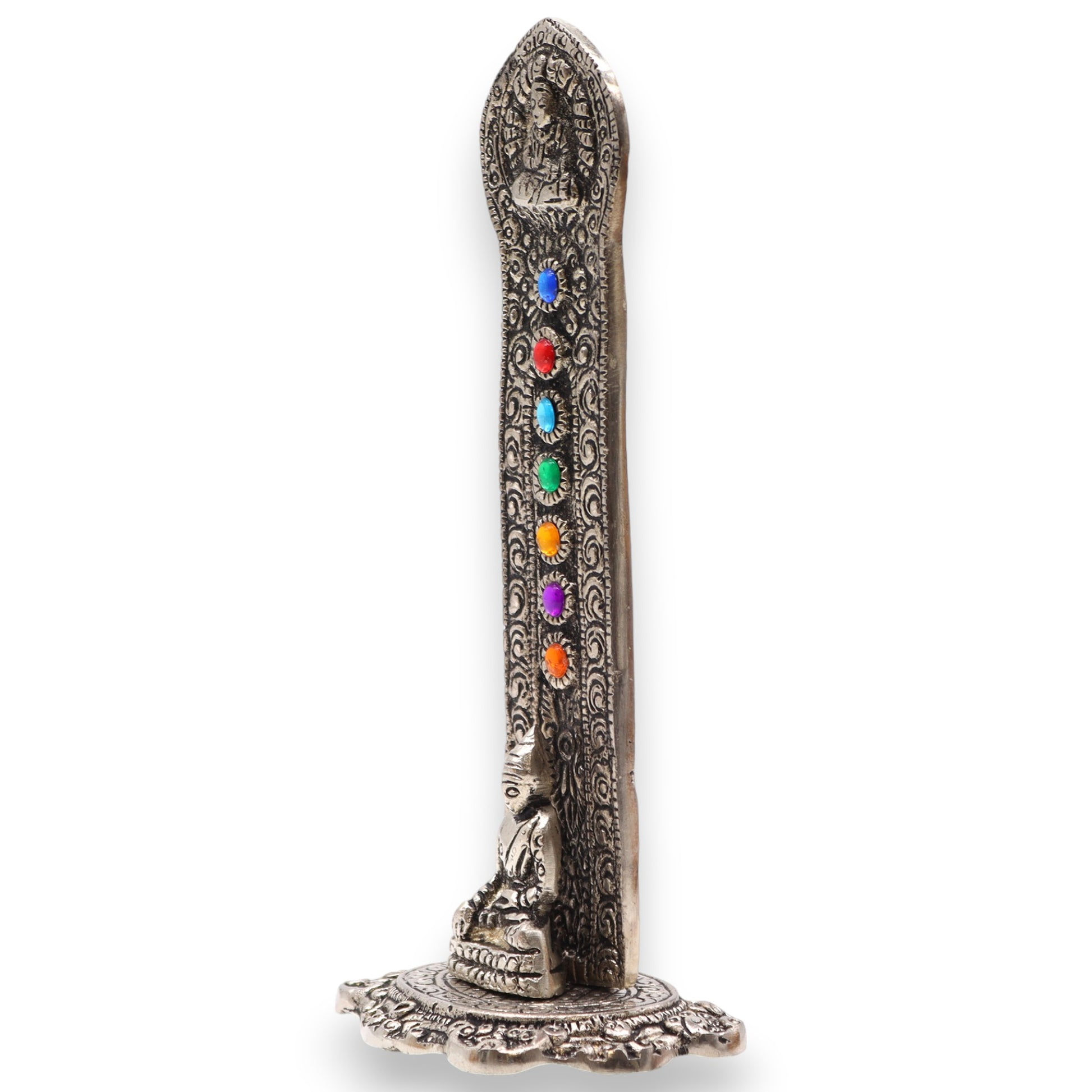 7 Chakra Buddha Tower Incense Holder | Antique Silver - Crystal Nest