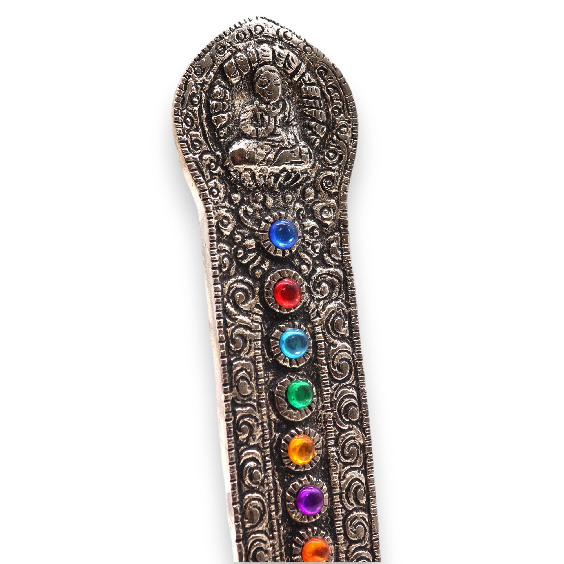 7 Chakra Buddha Tower Incense Holder | Antique Silver - Crystal Nest