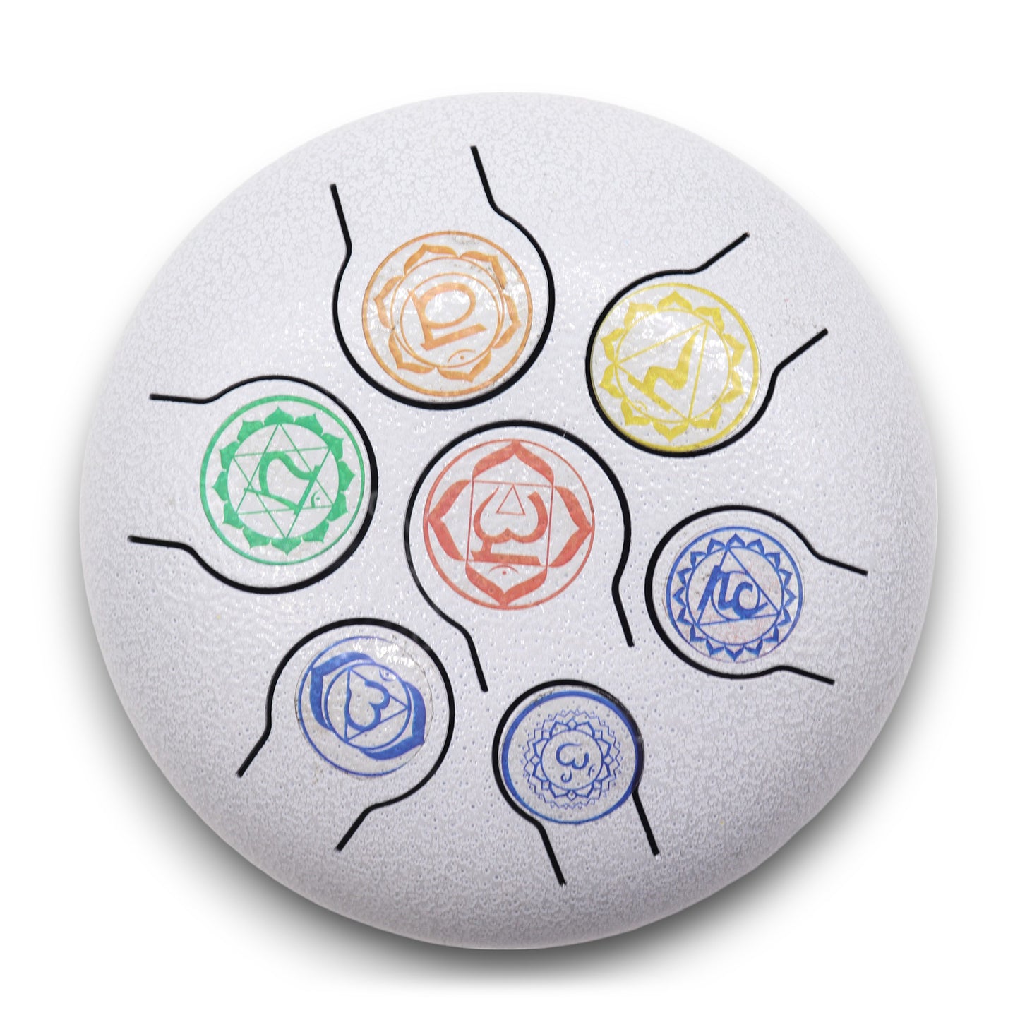 Hapi Steel Tongue Drum – 7 Chakra Design - Small - Crystal Nest