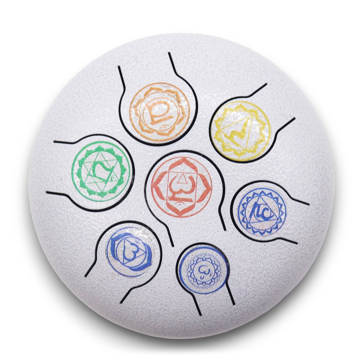 Hapi Steel Tongue Drum – 7 Chakra Design - Small - Crystal Nest