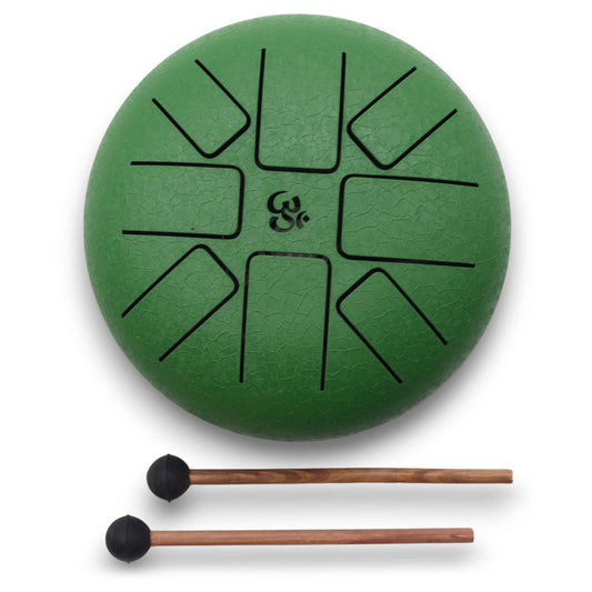 Hapi Steel Tongue Drum – Green Om - Small - Crystal Nest